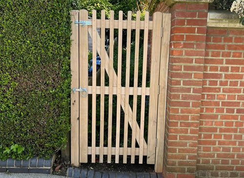 wooden garden gate installed