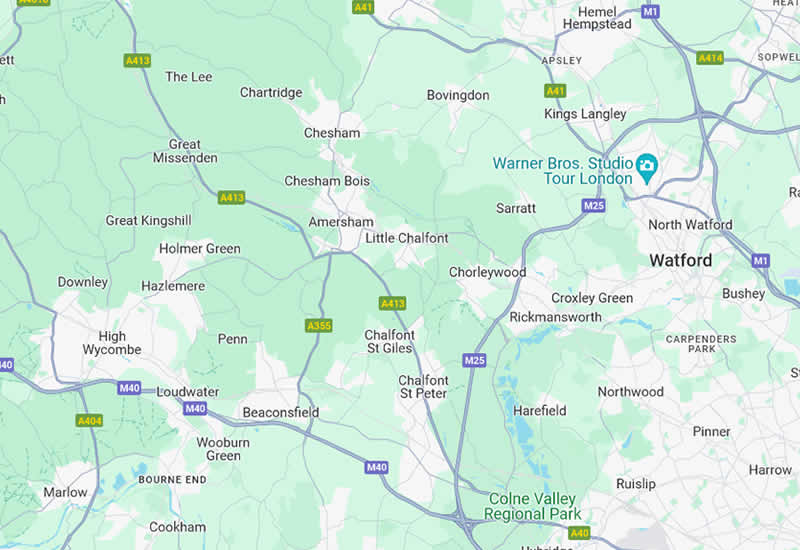 Map showing the Rickmansworth areas we cover